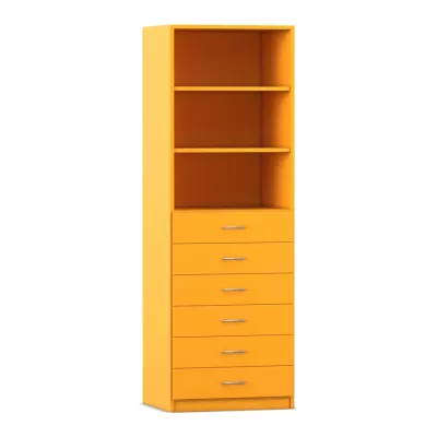 Regal, 190 x 64,1, mit 6 Holzschubladen und 2 Böden
