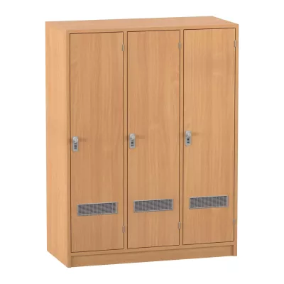 Schrank, Dreier-Schrank, Holzlook, Lüftungsgitter, Hängeschrank