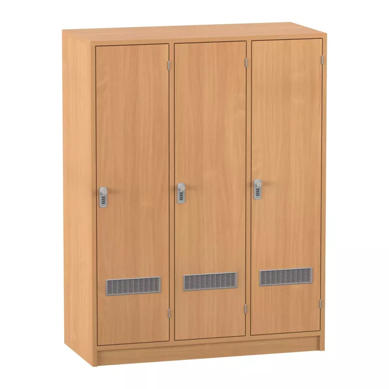 Schrank, Dreier-Schrank, Holzlook, Lüftungsgitter, Hängeschrank