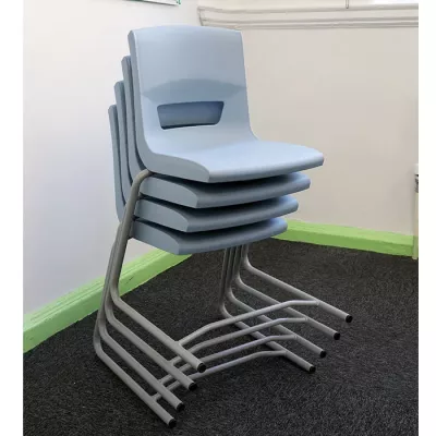 Stuhl, Stapelstühle, Schule, Grau, Stuhlbeine aus Metall