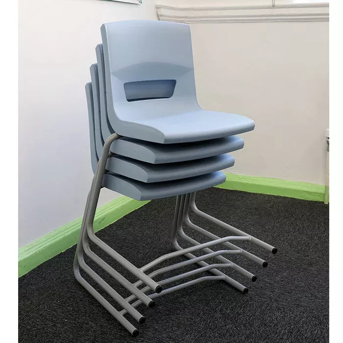Stuhl, Stapelstühle, Schule, Grau, Stuhlbeine aus Metall