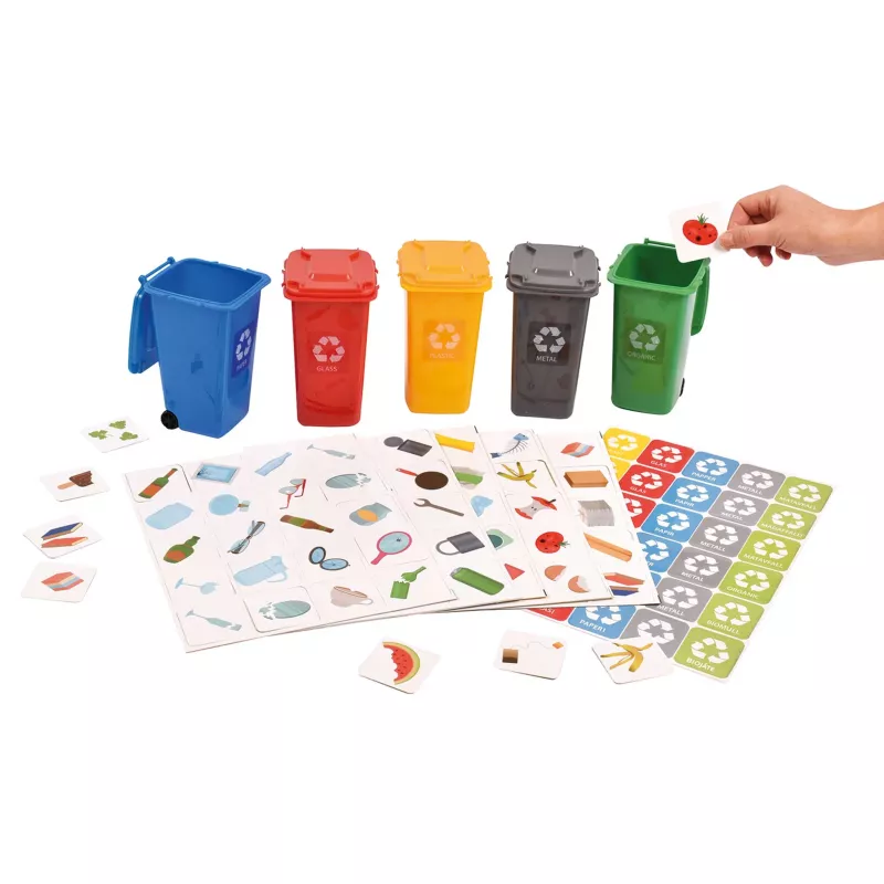 Mülltrennung, Mülleimer, Recycling, Bunte Behälter, Bildungsspiel