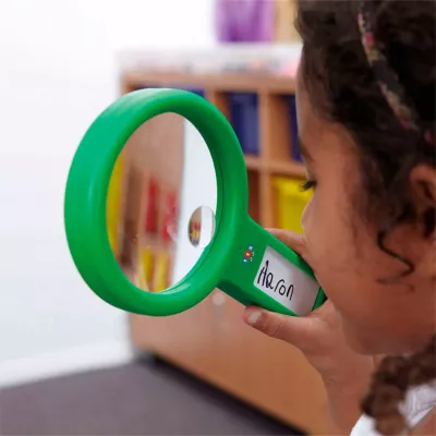 Lupenvergrößerung, Kinderspielzeug, Magnetisches Spiegel-Lupen, Grün, Interaktives Lernspielzeug