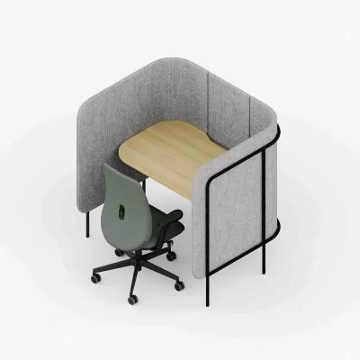 Arbeitsplatz, Schreibtisch-Ecke, Schreibtisch, Sessel, Bildschirmarbeitsplatz