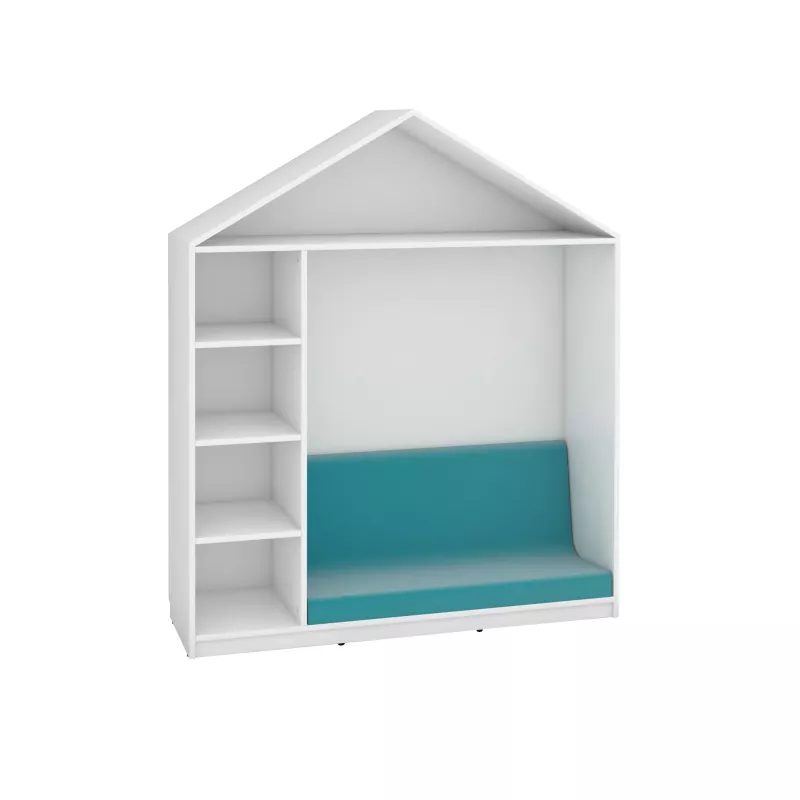 Kinderhaus, Regalbett, Schrankboden, Türlose Nische, Sitzbank-Tafel