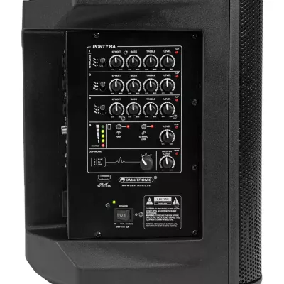 Aktivlautsprecher, Mixer-D model, Klangregelung, Lautsprechergehäuse, Anschlusspanel