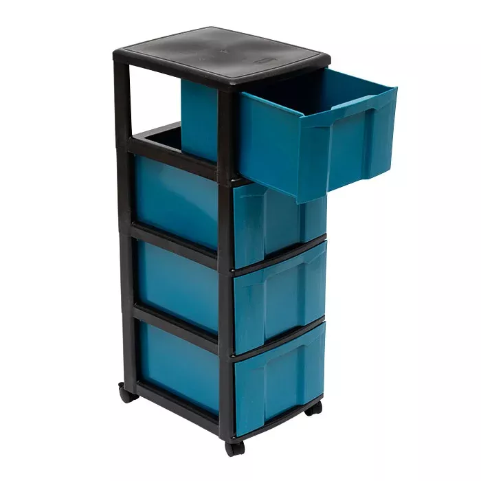 Werkzeugwagen, Rollwagen, Aufbewahrungswagen, Schubladenkasten, Blaues Boxensystem