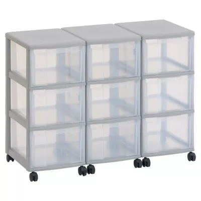 Modulregal, Aufbewahrungsboxen, Kunststoffboxen, Rollregal, Transparente Boxen