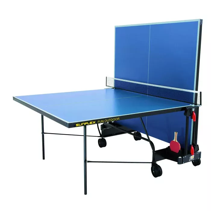 Tischtennis, Tischplatte, Netz, Faltstuhl, Rollen