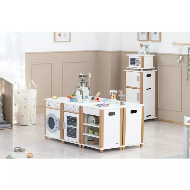Spielküche, Kinderküche, Holz-Look, Küche Spielzeug, Kinderküchen-Set