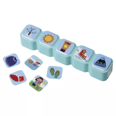 Puzzle, Lochkarten, Wetterkarten, Winterspielzeug, Bildkarten