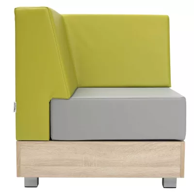 Sessel, Sitzbank, Modular, Leder/Kunstleder, Holzbasis