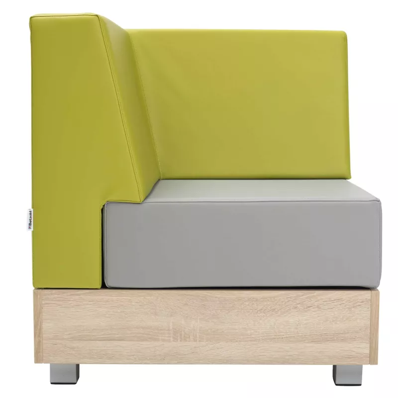 Sessel, Sitzbank, Modular, Leder/Kunstleder, Holzbasis