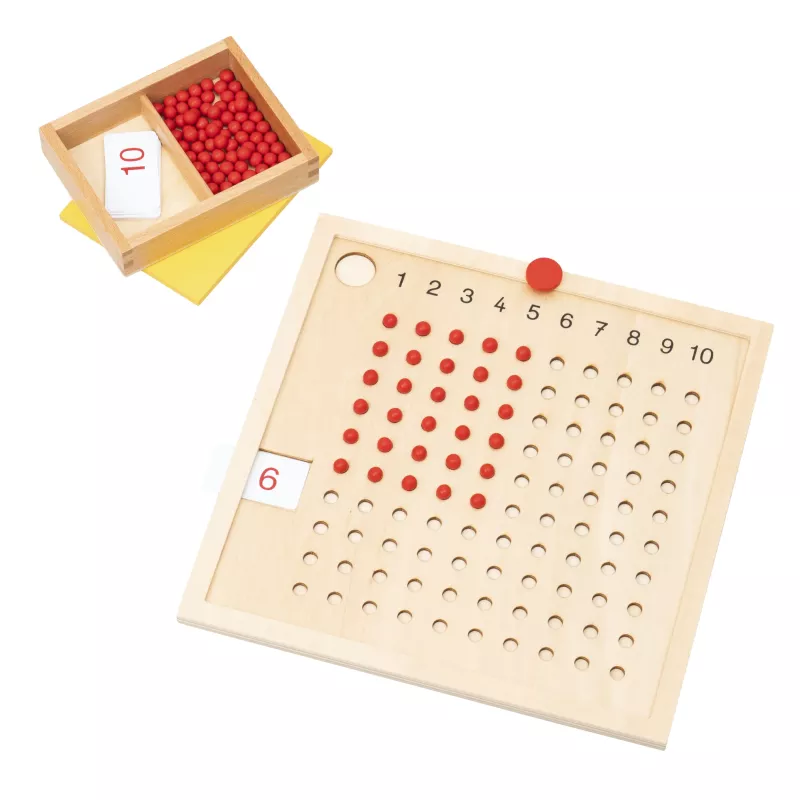 Mikado, Lernspiel, Holzbrett, rote Perlen, Zählbrett