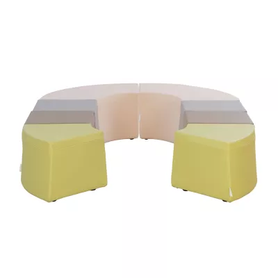 modulares seating, Sofa-Set, ovales design, gepolsterte, grünes Gelb