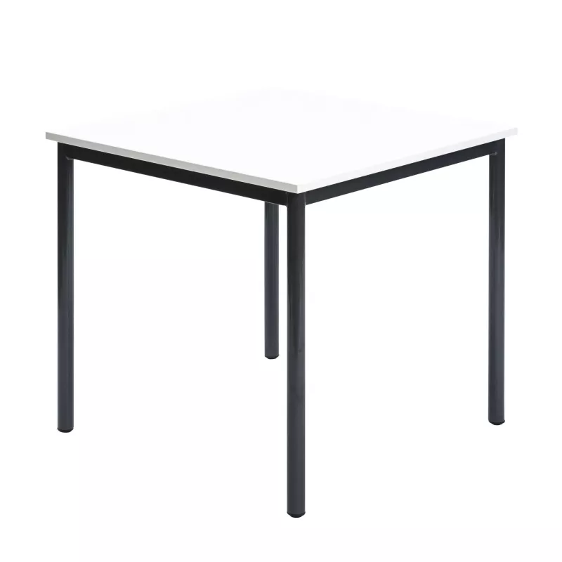 Esstisch, Tischplatte, Metallbeine, Schwarz, weiß