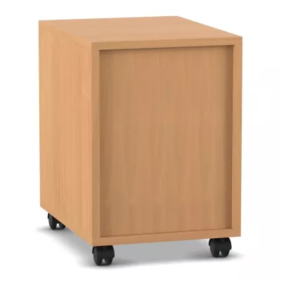 Rollcontainer, Mobiler Unterschrank, Holzoptik, Kabelrollen, Bodenrollen