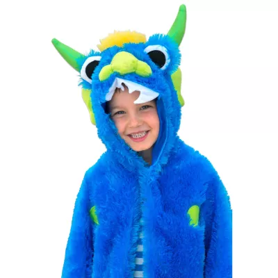 Kinderkostüm, Drachenkostüm, Fellmantel, Blau, Hut/Ohren-Dragon