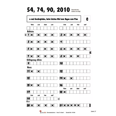 Notenblatt, Liedtext, Refrain, Strophen, Musikblatt