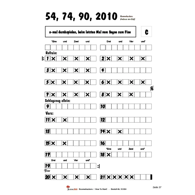 Notenblatt, Liedtext, Refrain, Strophen, Musikblatt