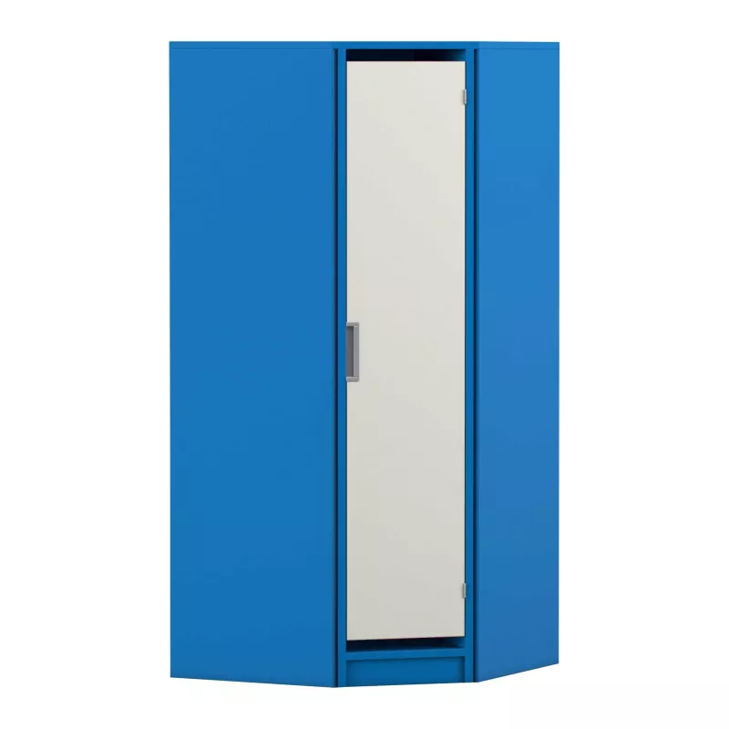 schrank, blau, kleiderschrank, metall, spiegel