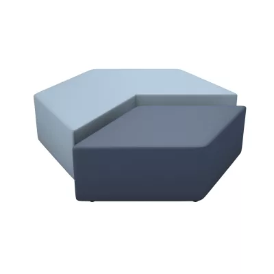 Ecksofa, Sofapolster, U-Form, Stahlblaue Farbe, Möbelstück