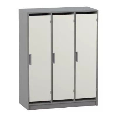 Schrank, Dreifachschrank, Küche, Metall, grau