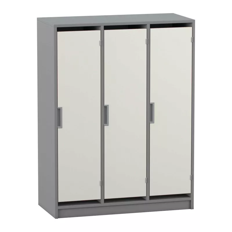 Schrank, Dreifachschrank, Küche, Metall, grau