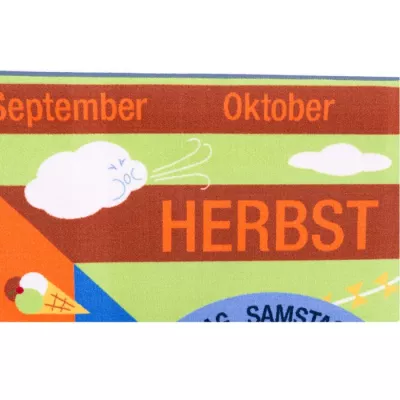 herbst, kalender, illustration, orange, grün