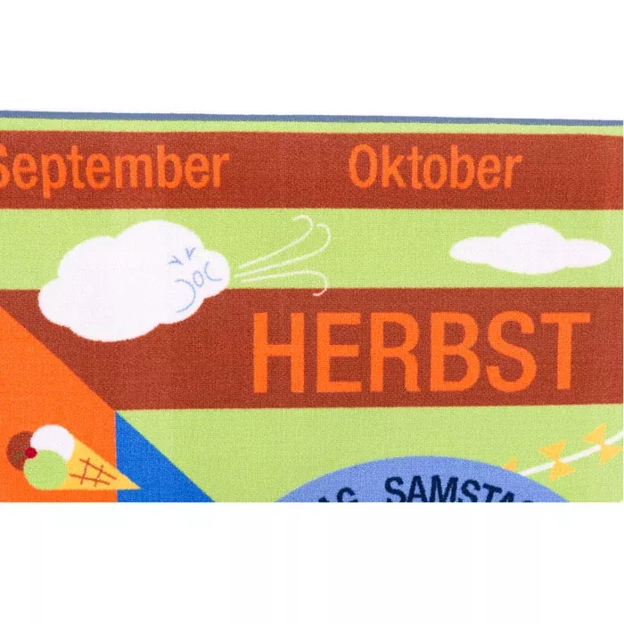 herbst, kalender, illustration, orange, grün