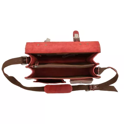 handtasche, rot, leder, einfacher organizer, gurtband