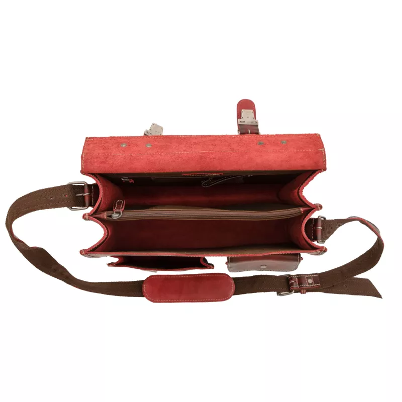 handtasche, rot, leder, einfacher organizer, gurtband