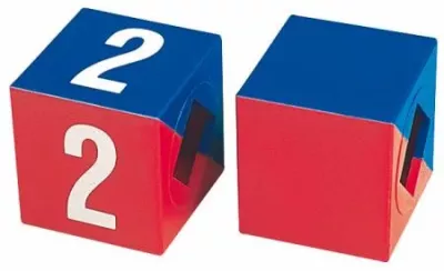 Würfel, Holzkubus, Zweifarbig, Farbblöcke, Zahl 2