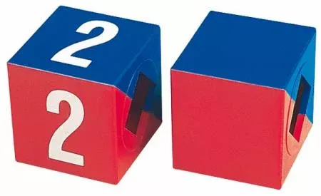 Würfel, Holzkubus, Zweifarbig, Farbblöcke, Zahl 2