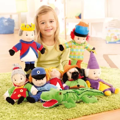 puppet set, plush toys, children play, colorful dolls, crocodile plush