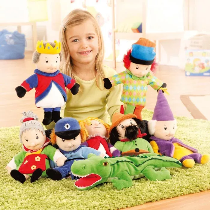 puppet set, plush toys, children play, colorful dolls, crocodile plush
