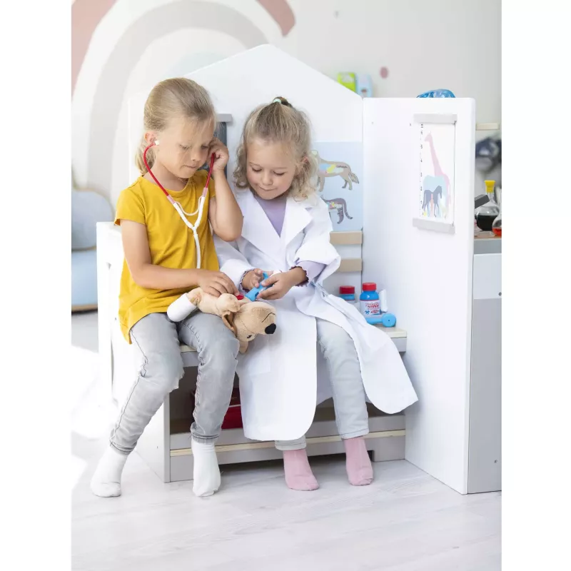 Kinderarzt-Spiel, Arztkittel, Spielzeug-Set, Stethoskop, Puppe