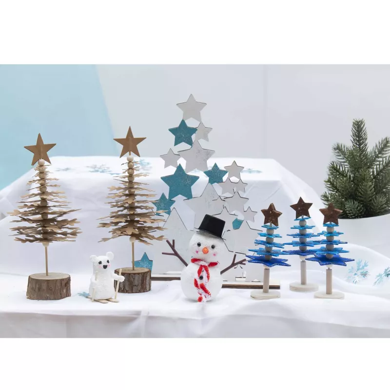 Weihnachtsdeko, Baum, Sterne, Schneemann, Holz