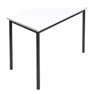 Esstisch, Schreibtisch, weiße Platte, schwarze Beine, Tischgestell