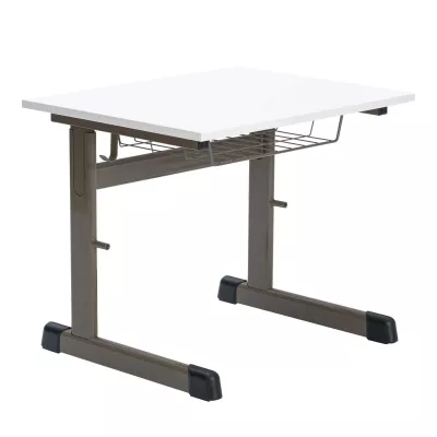 Schreibtisch, Klapptisch, Metallgestell, Weißer Tischplatte, Schubladenkorb