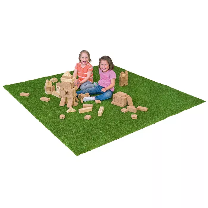 holzbausteine, kinder-Spielzeug, bausteine, grüner teppich, spielmatte