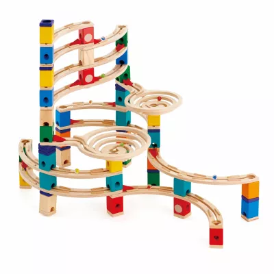 Holzbahn, Kugelbahn, Bausteine, Kreiselbahn, Spielzeug