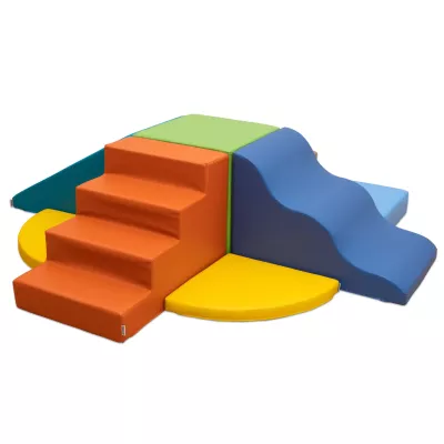 Kletterstufen, Kletterturm, Schaumstoffpuffer, Rutsch-/Kletterformen, Bunte Spielmatte