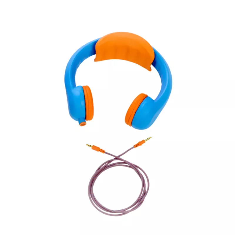 kopfhörer, headphones, blu-orange, kabel, kleine-kabel-mikro