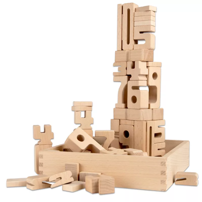 Holzbausteine, Bausteine, Konstruktionsspielzeug, Holzspielzeug, Naturholz