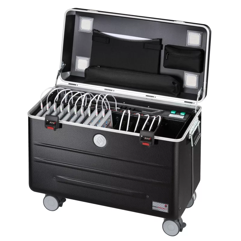 Koffer, Elektronik-Aufbewahrung, Kabel-Organizer, Transportcase, Rolllager