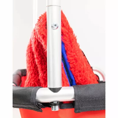 Fleece, Red, Tasche, Schulterriemen, Metallstange