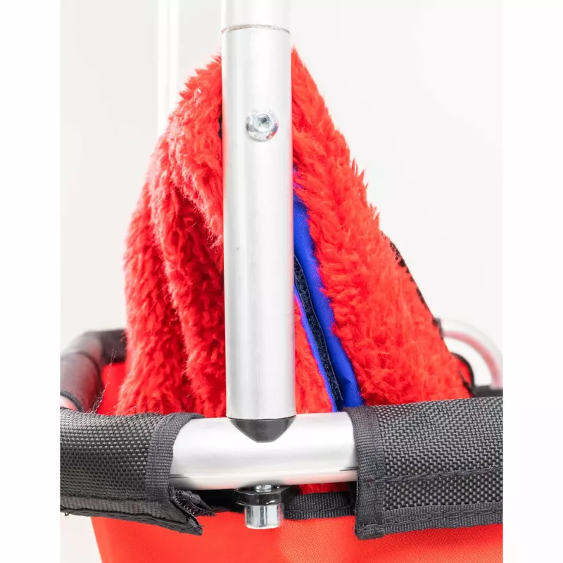 Fleece, Red, Tasche, Schulterriemen, Metallstange
