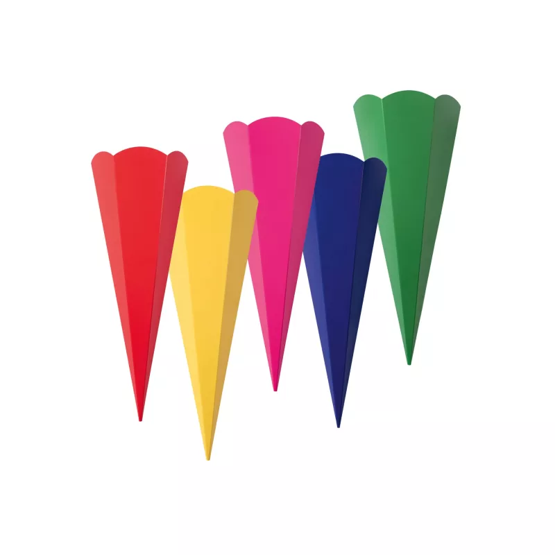 bunte konen, bunte dreiecke, papierkegel, party dekoration, multicolor items