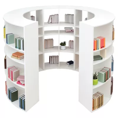 Bücherregal, Bücherwand, 半圆形书架, Rundregal, Regal mit Büchern